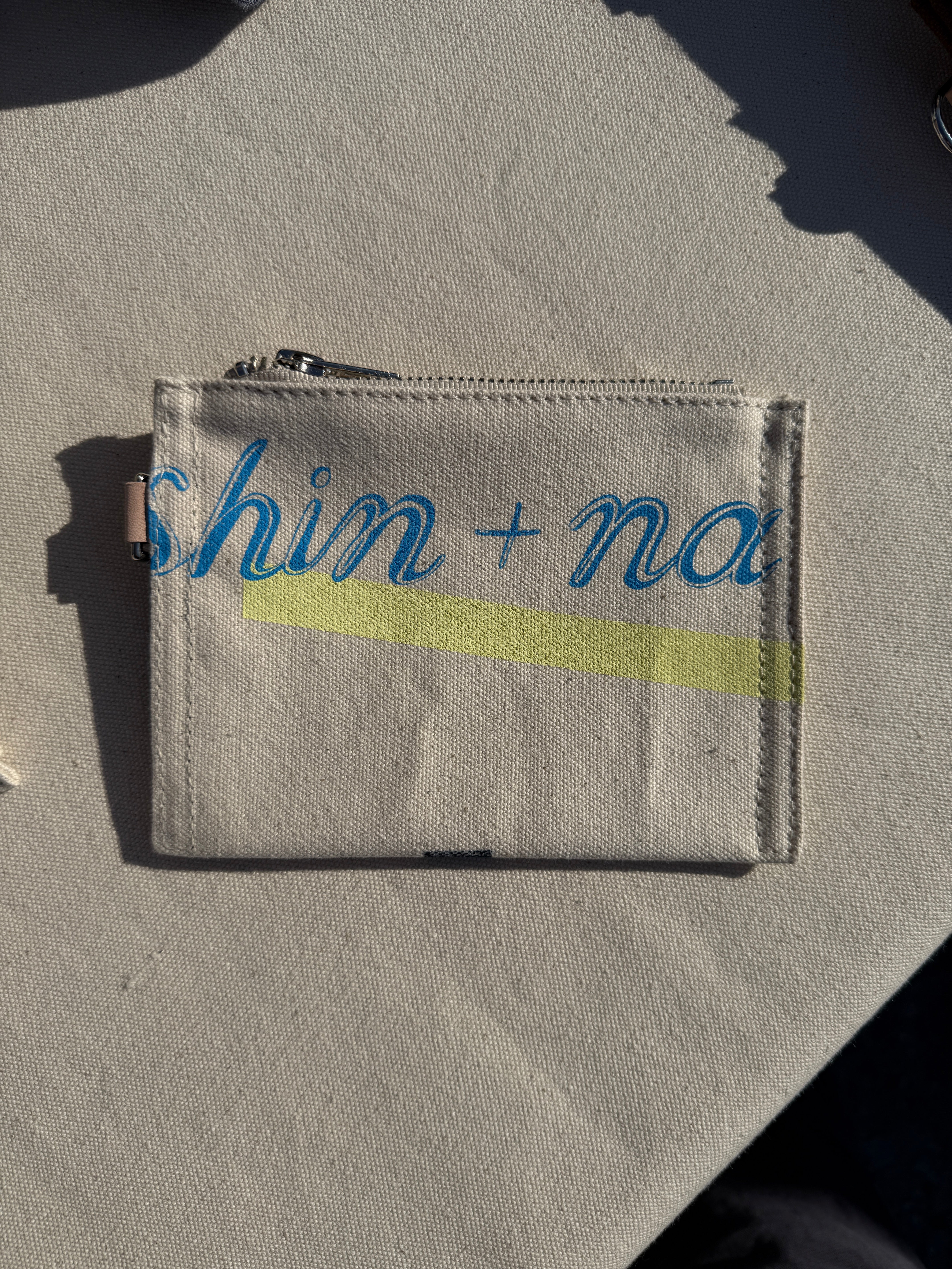 The reclaimed canvas small flat pouch in natural canvas