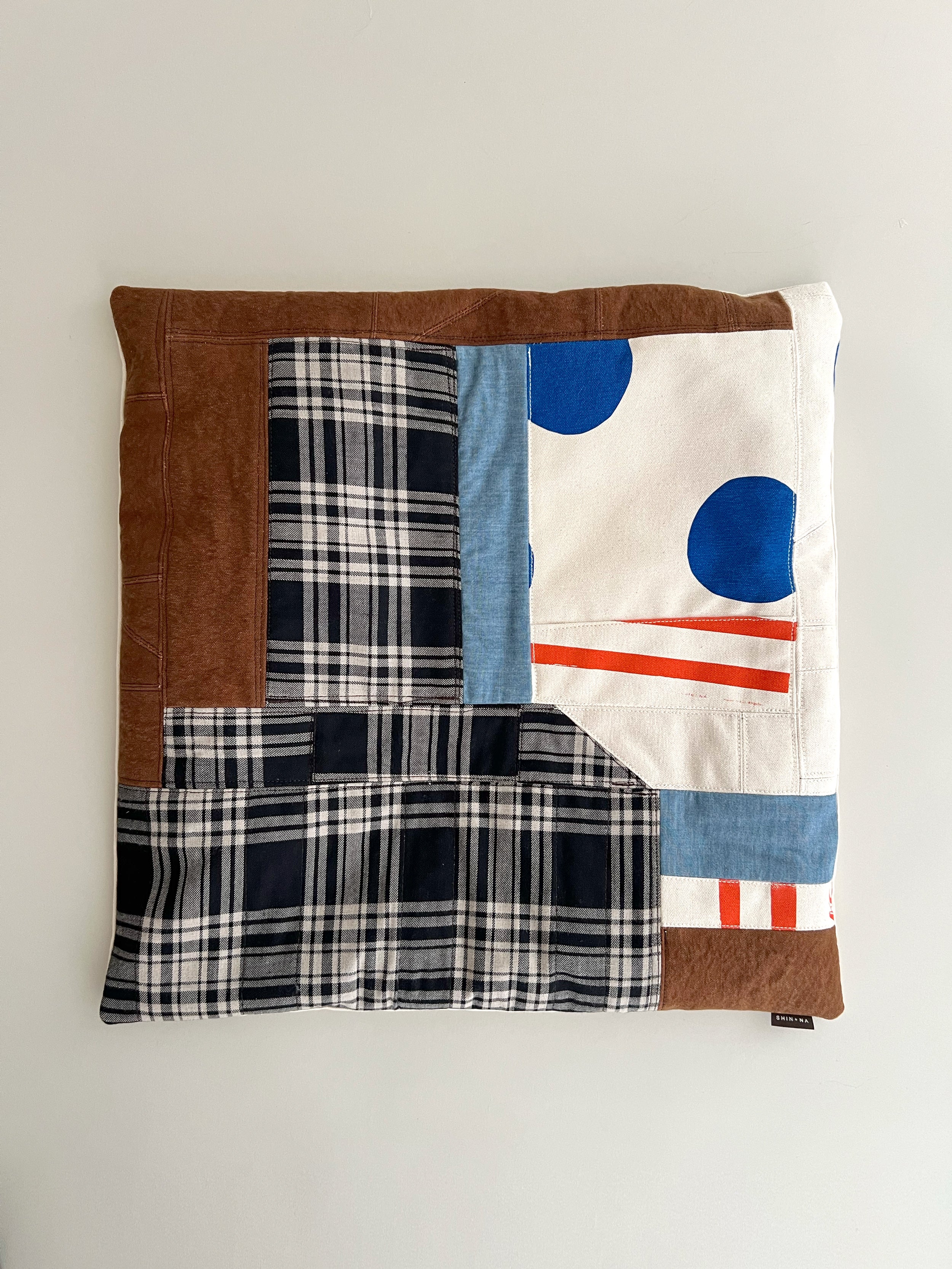 No.4 Patchwork Throw Pillow 20x20 inches