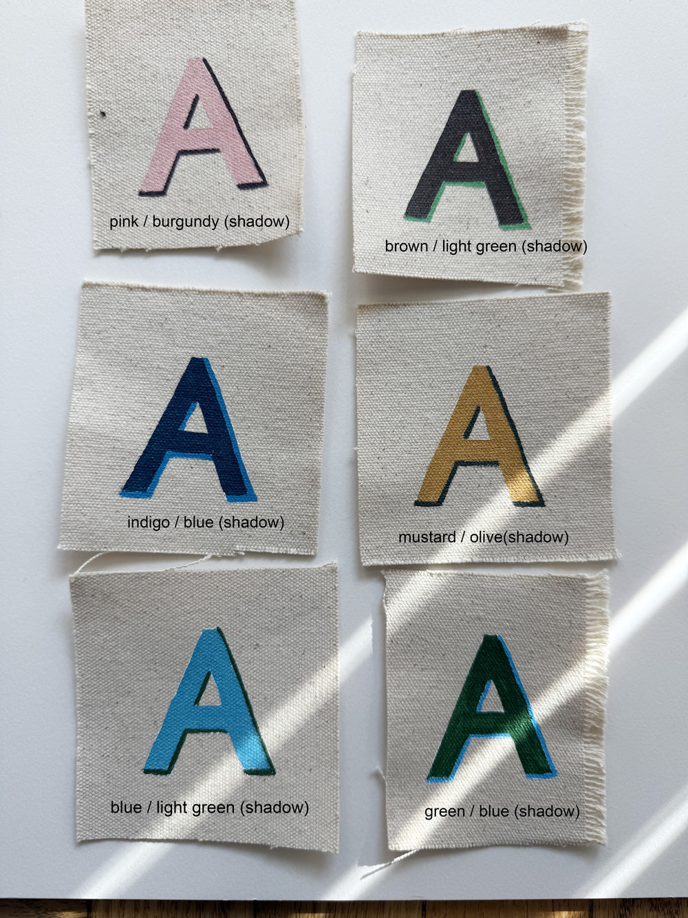 HAND PAINTED MONOGRAM on natural canvas tote