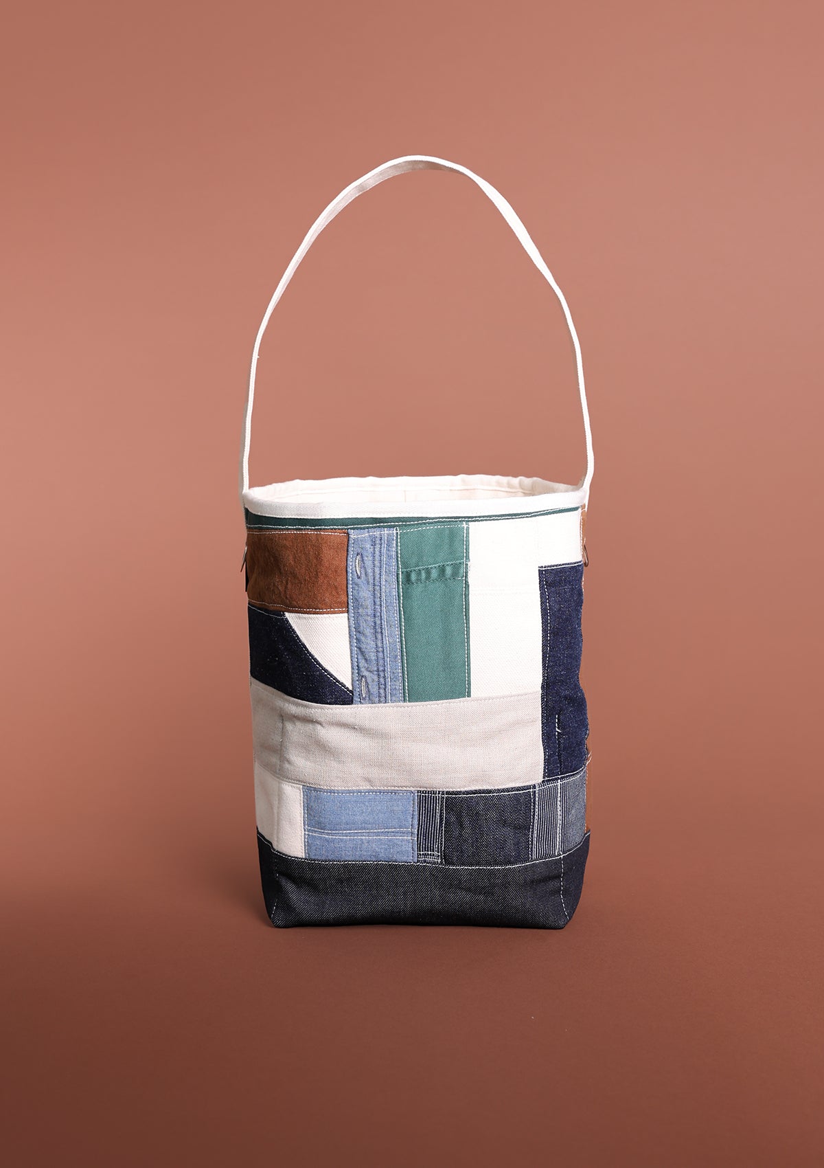 No.47 Tall Patchwork Bucket Tote