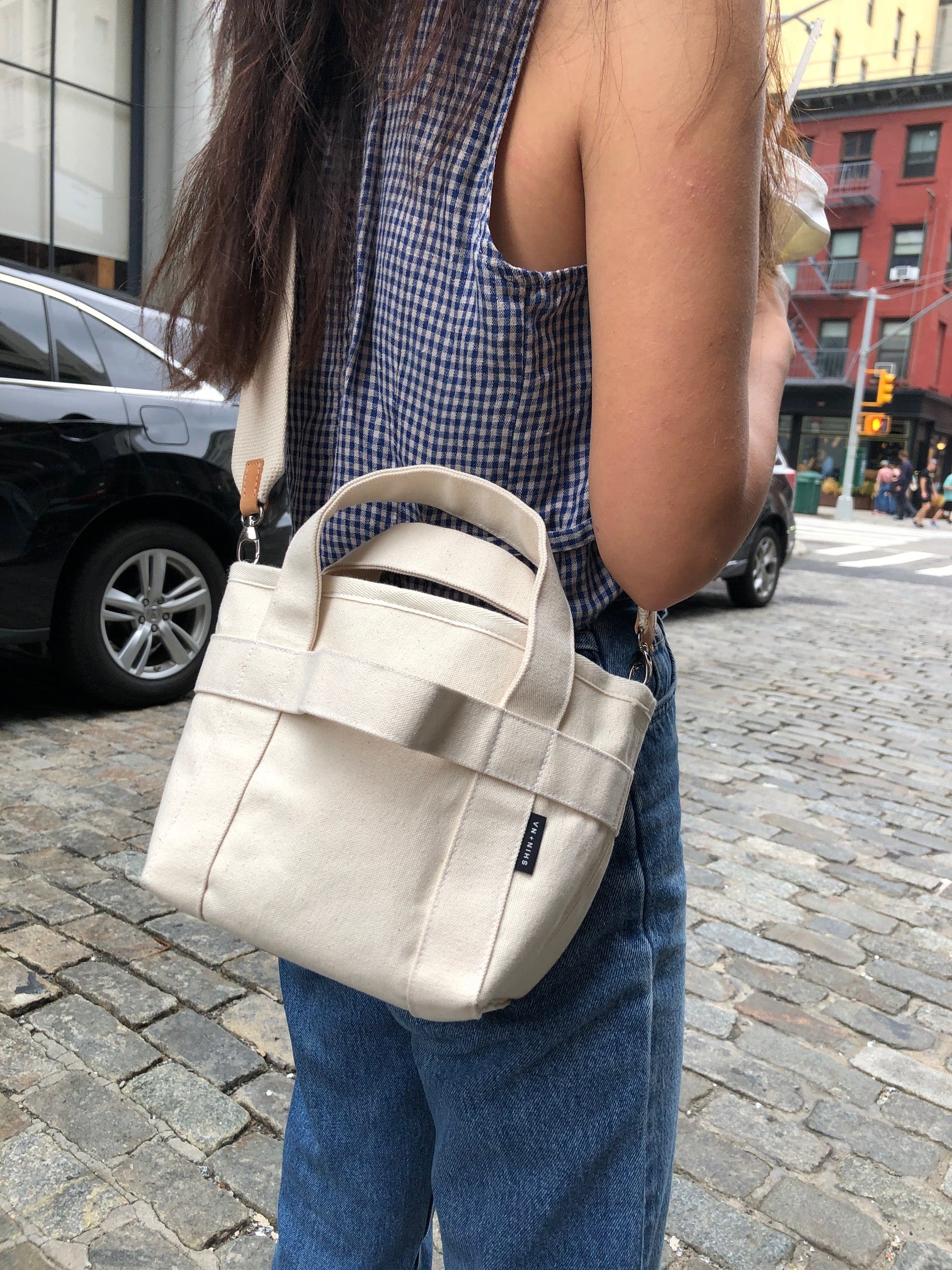 The Crossbody Mini Canvas Tote