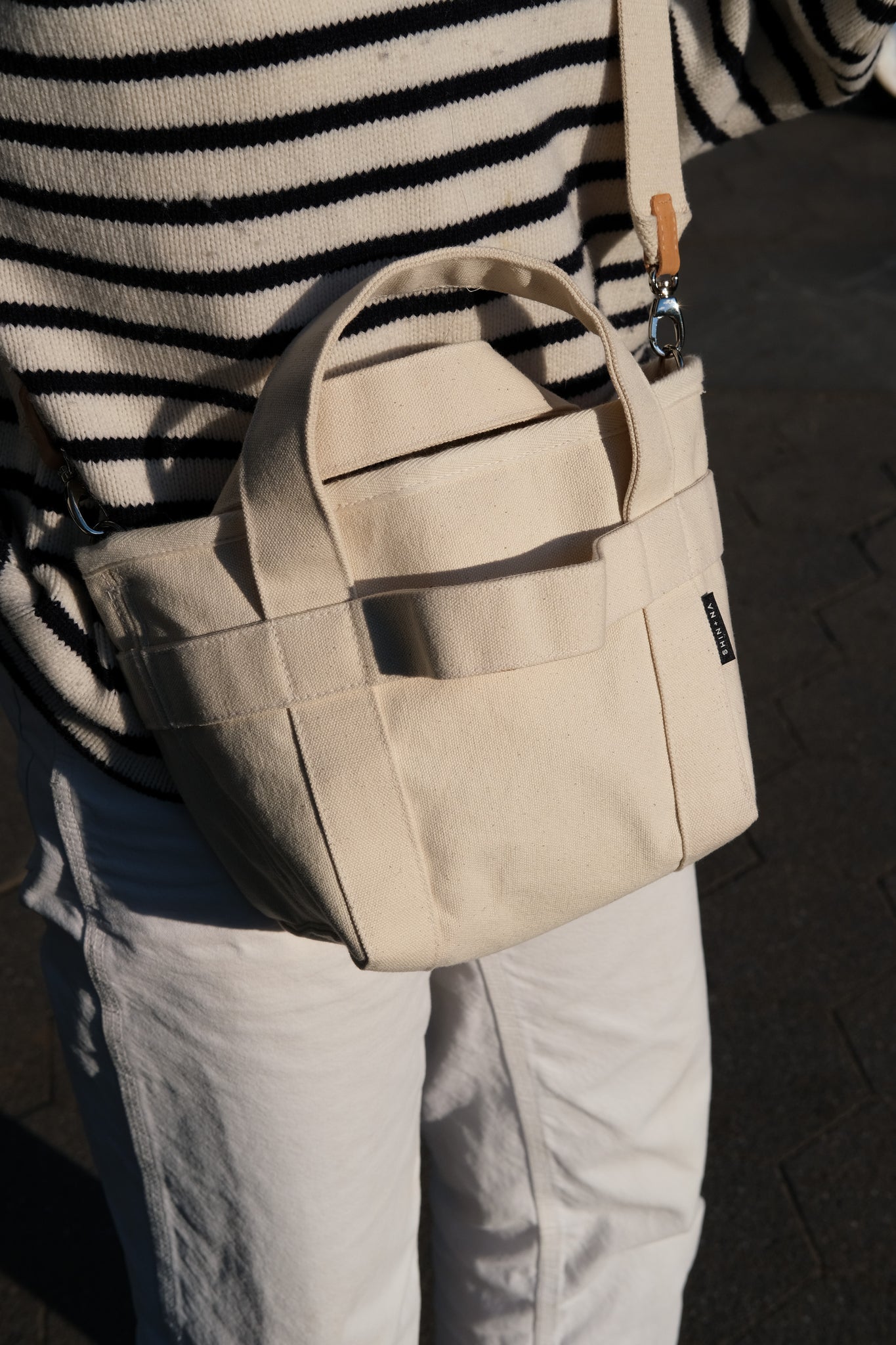 Mini Totes THE CROSSBODY MINI CANVAS TOTE – SHIN + NA