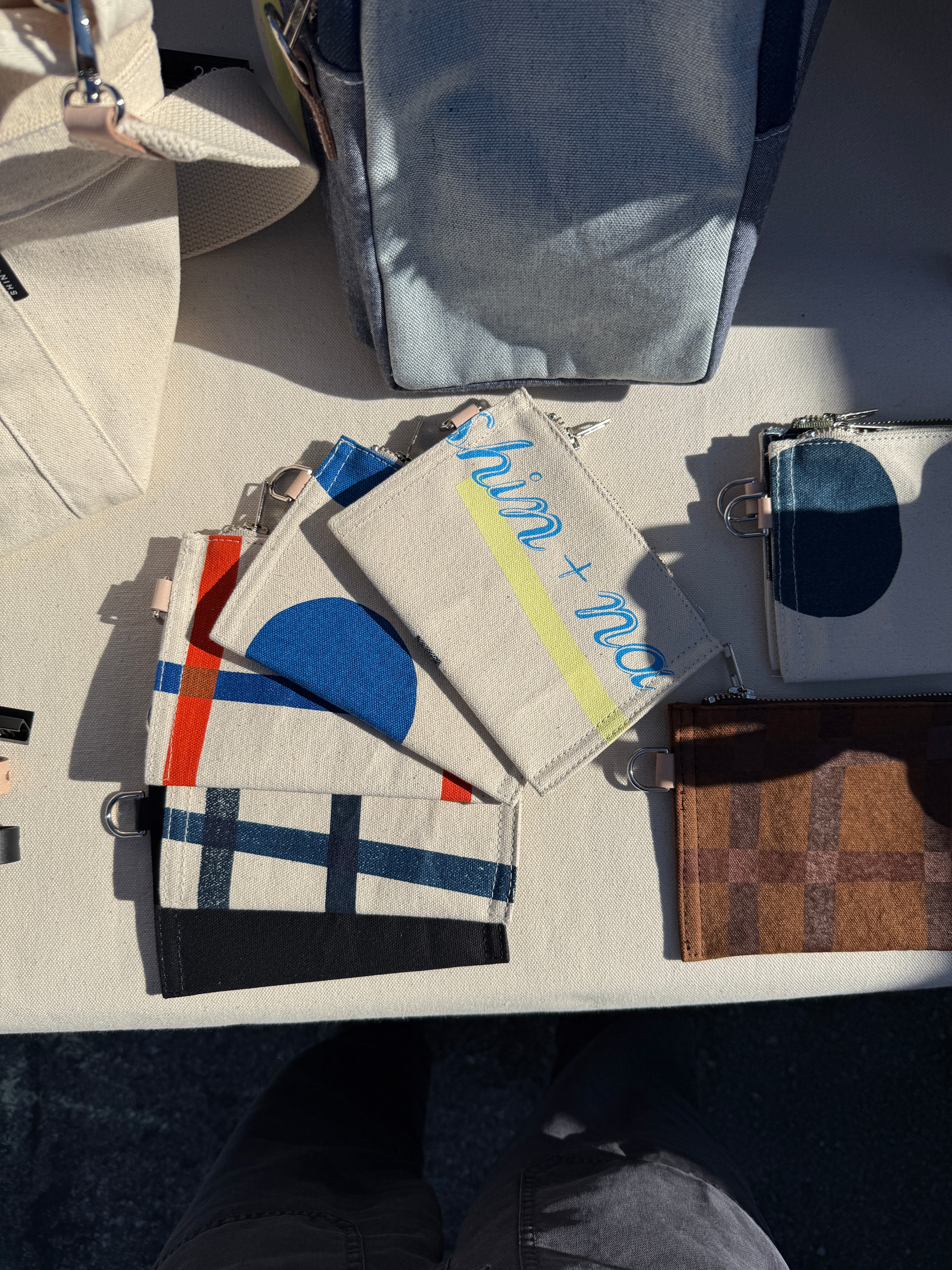 The reclaimed canvas small flat pouch in natural canvas