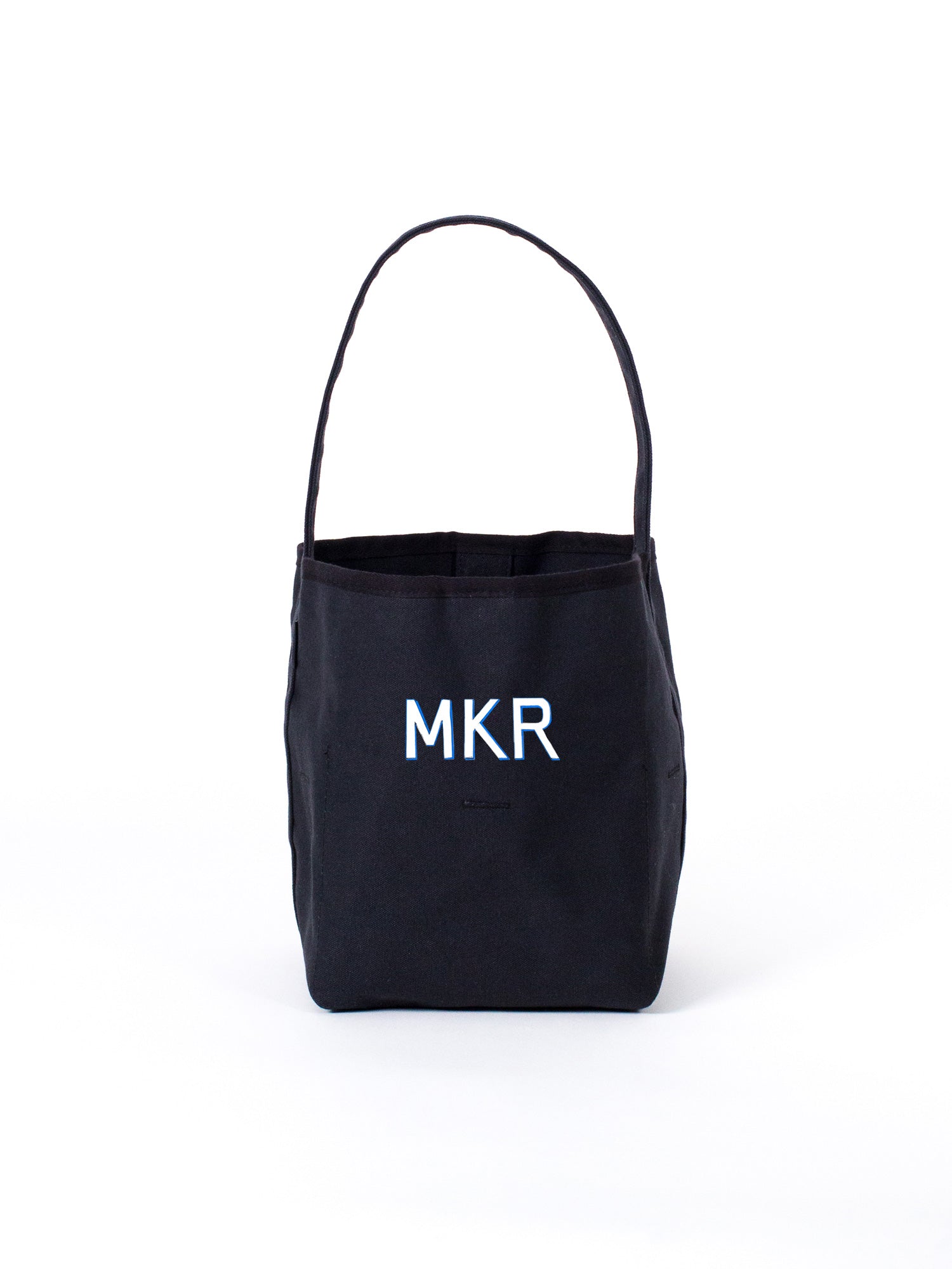 HANDPAINTED MONOGRAM on black canvas tote