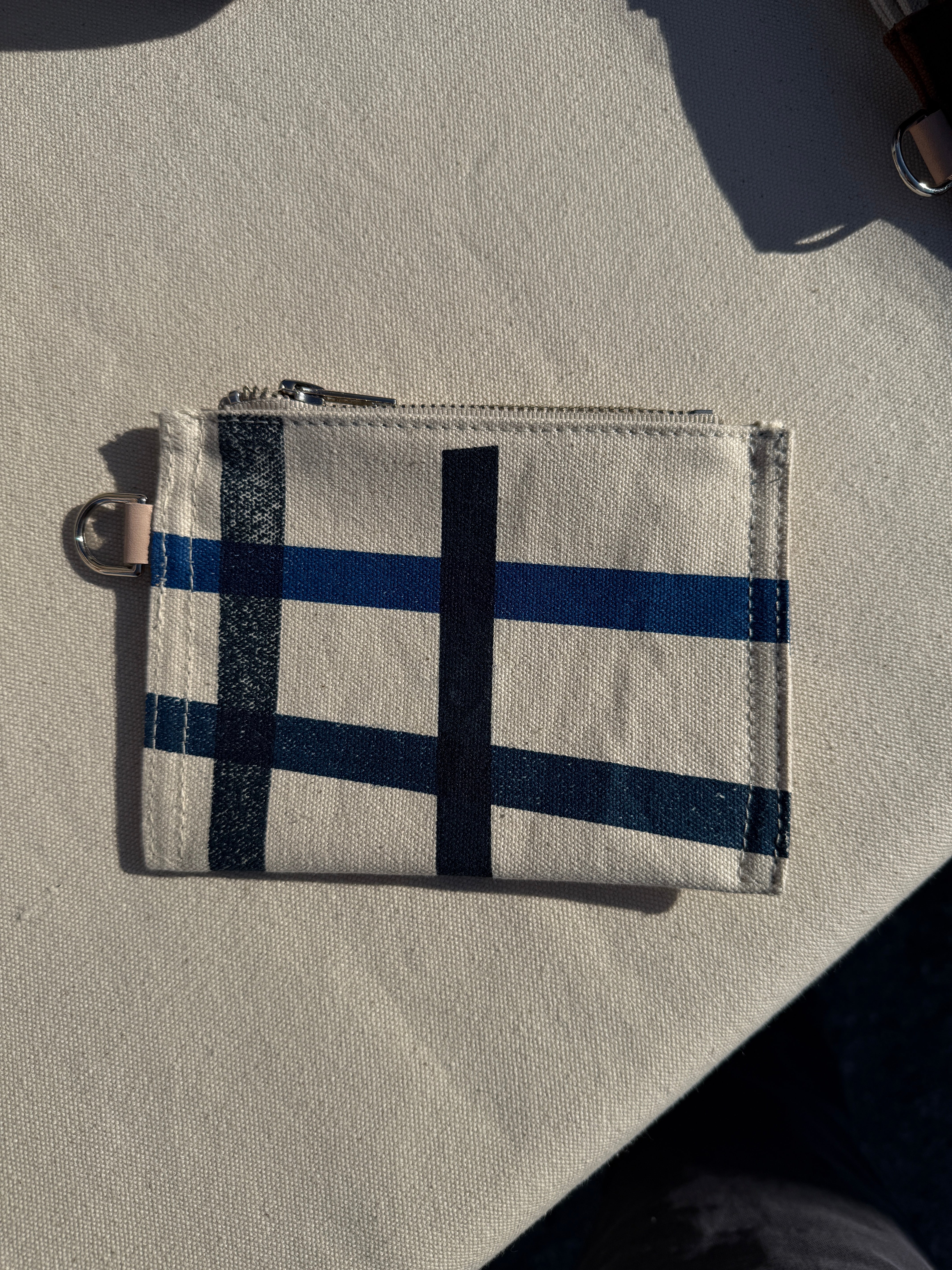 The reclaimed canvas small flat pouch in natural canvas