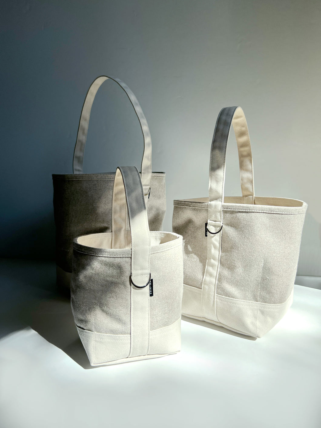 Limited Edition THE PATCHWORK BUCKET TOTE: Oat & Natural Canvas