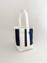 Load image into Gallery viewer, No.45 TALL PATCHWORK BUCKET TOTE - Dark denim stripe
