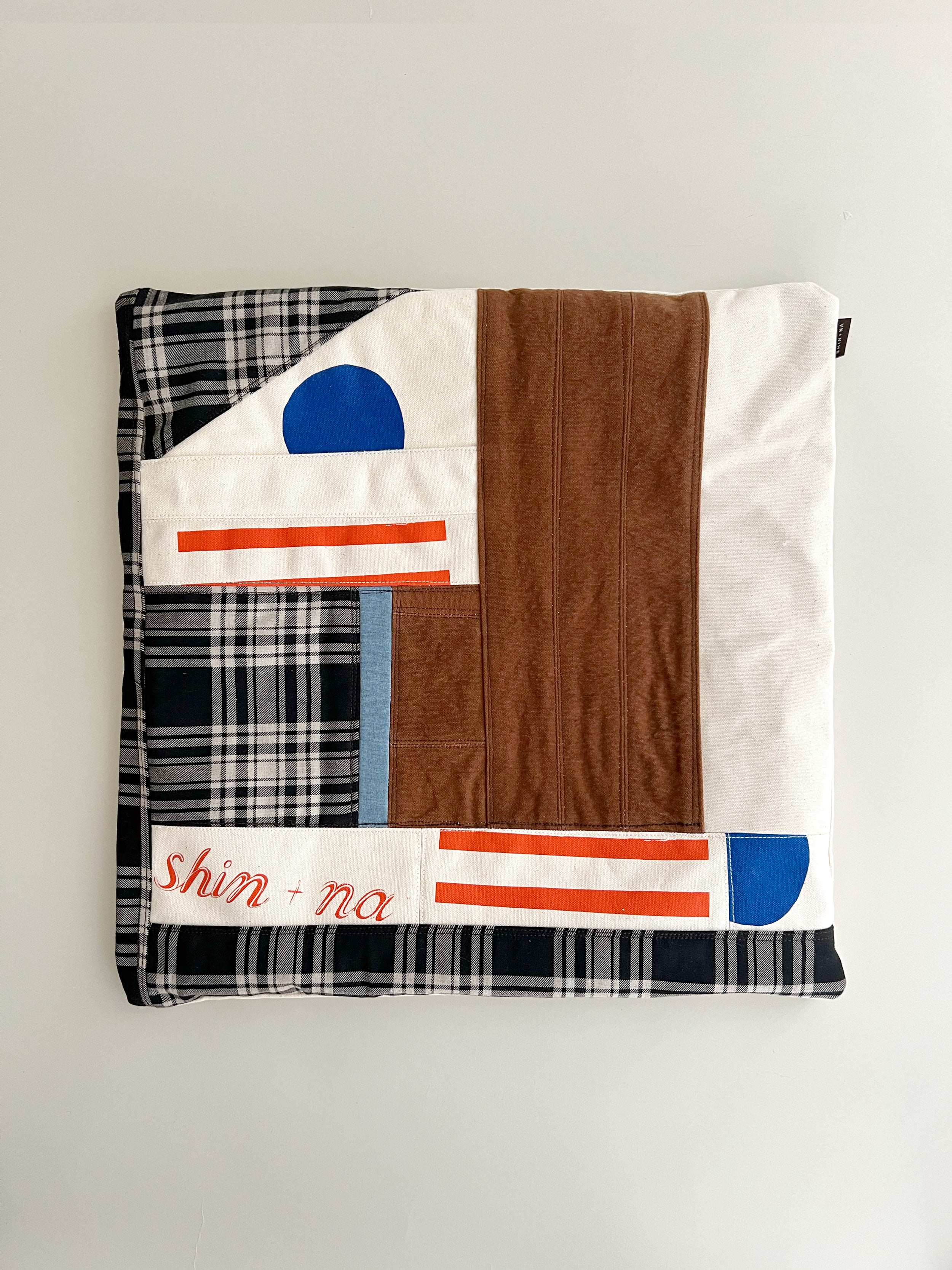 No.5 Patchwork Throw Pillow 20x20 inches