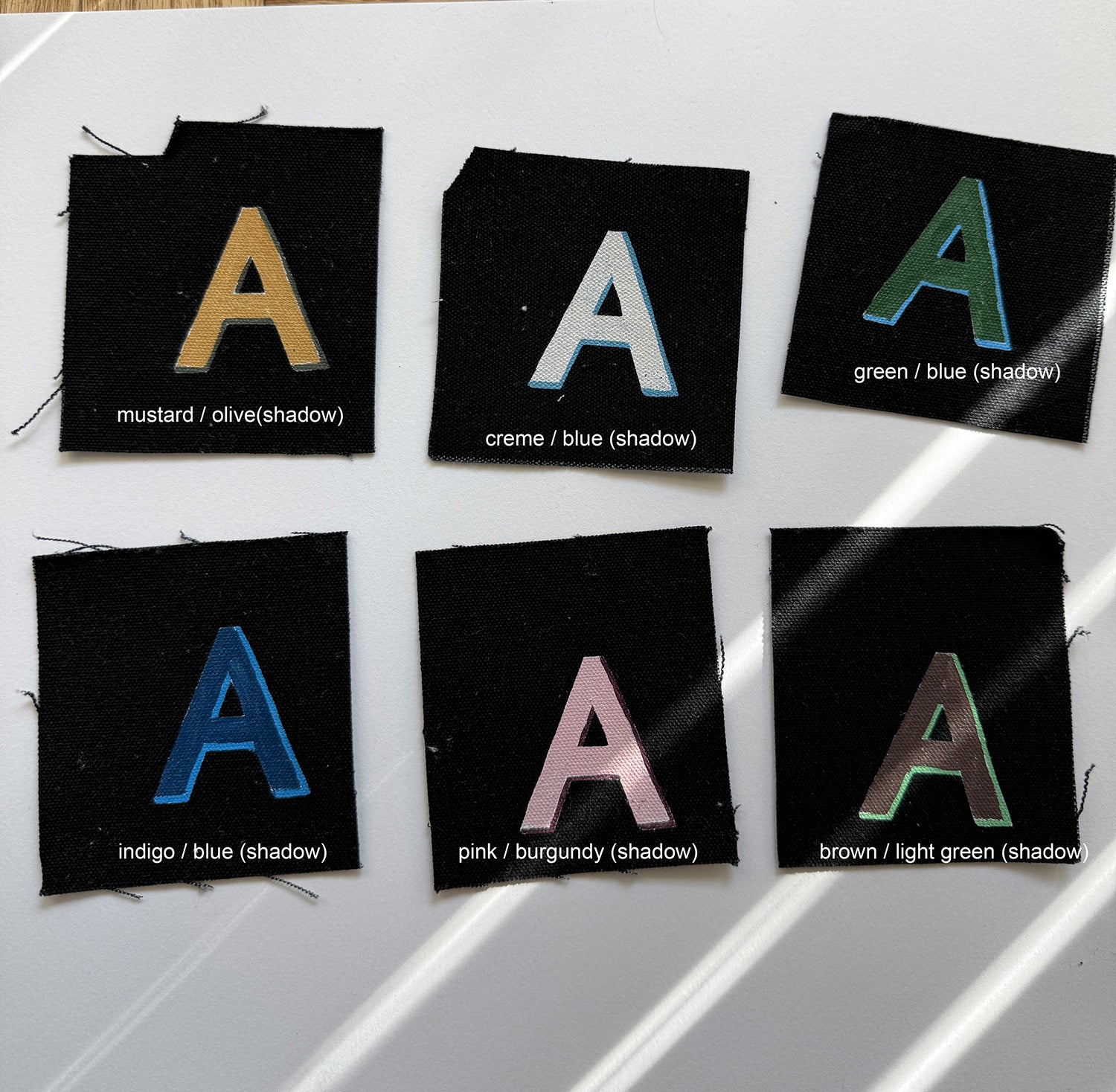 HAND PAINTED MONOGRAM on black canvas tote