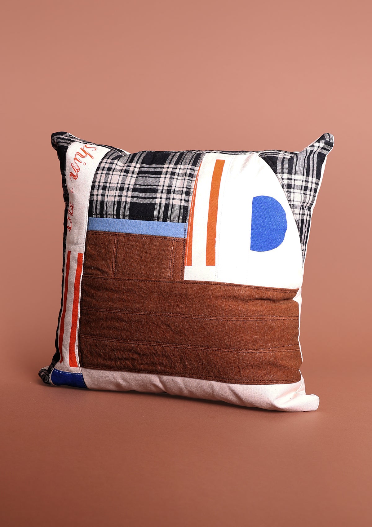 No.5 Patchwork Throw Pillow 20x20 inches