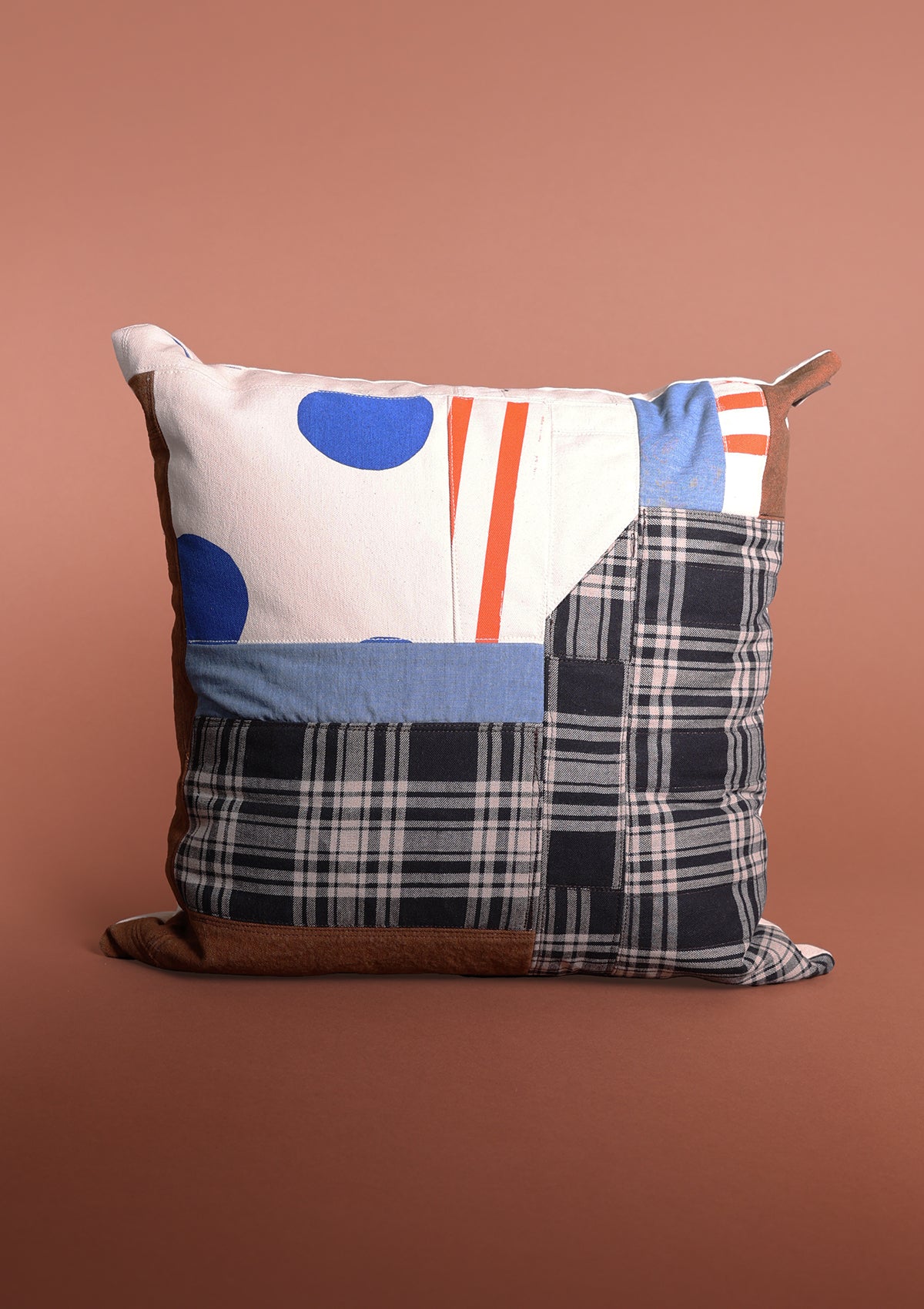 No.4 Patchwork Throw Pillow 20x20 inches