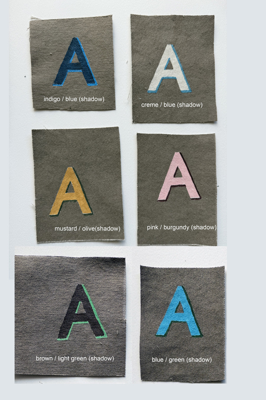 HAND PAINTED MONOGRAM on taupe canvas tote