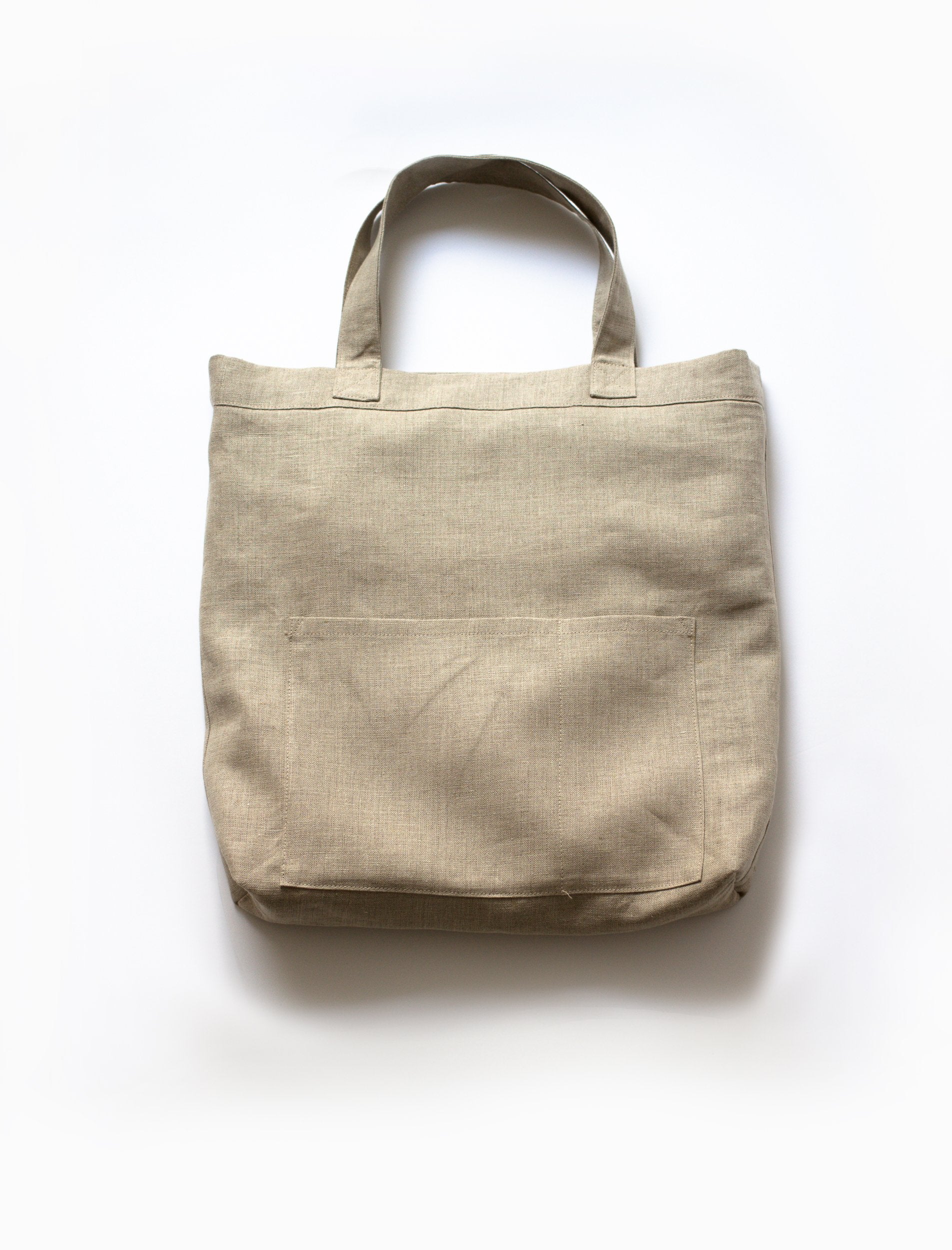 front view with two pockets measures eight by eight and eight by four