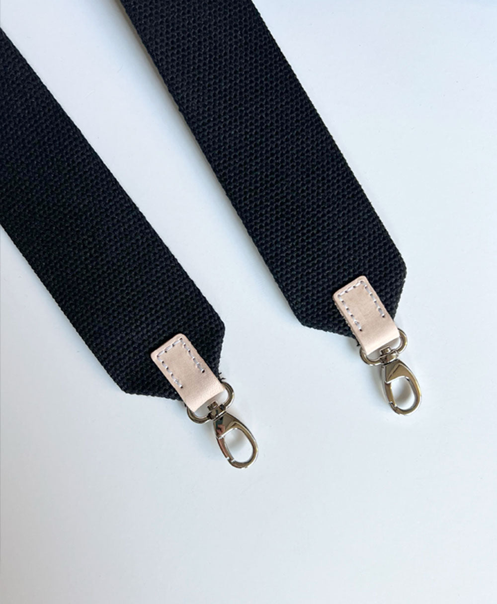 The Black Cotton Webbing Crossbody Strap